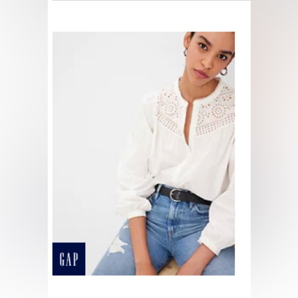 GAP Eyelet Puff Sleeve | M Tall